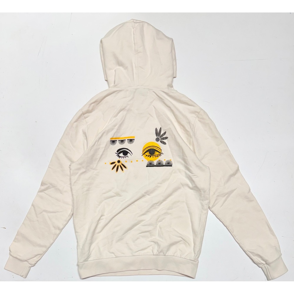 House‎ of Harlow 1960 Local Cream Graphic Eye Hoodie Sweatshirt Womens Medium